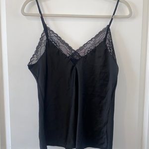 Black Satin Lace Cami